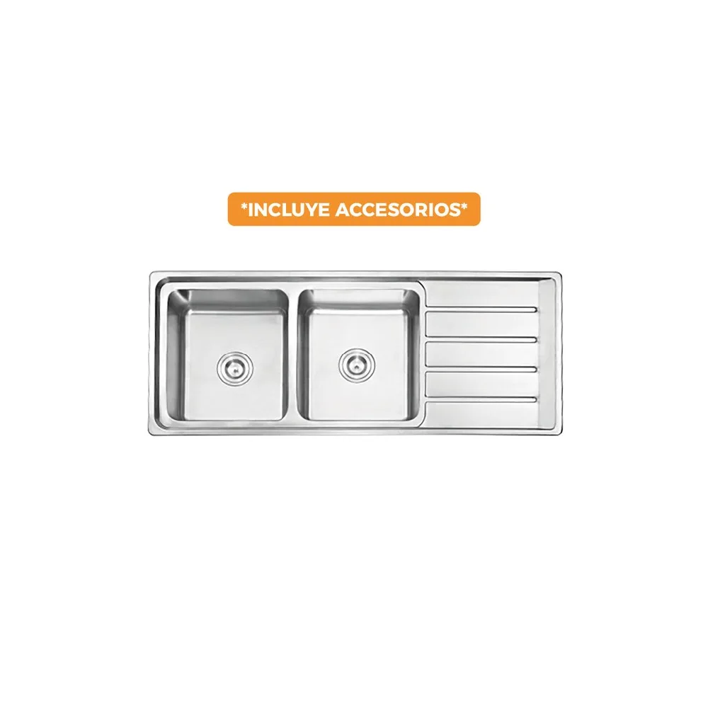 Lavadero stainless doble poza ft - 120X50C - Fratelli - (nuevo)