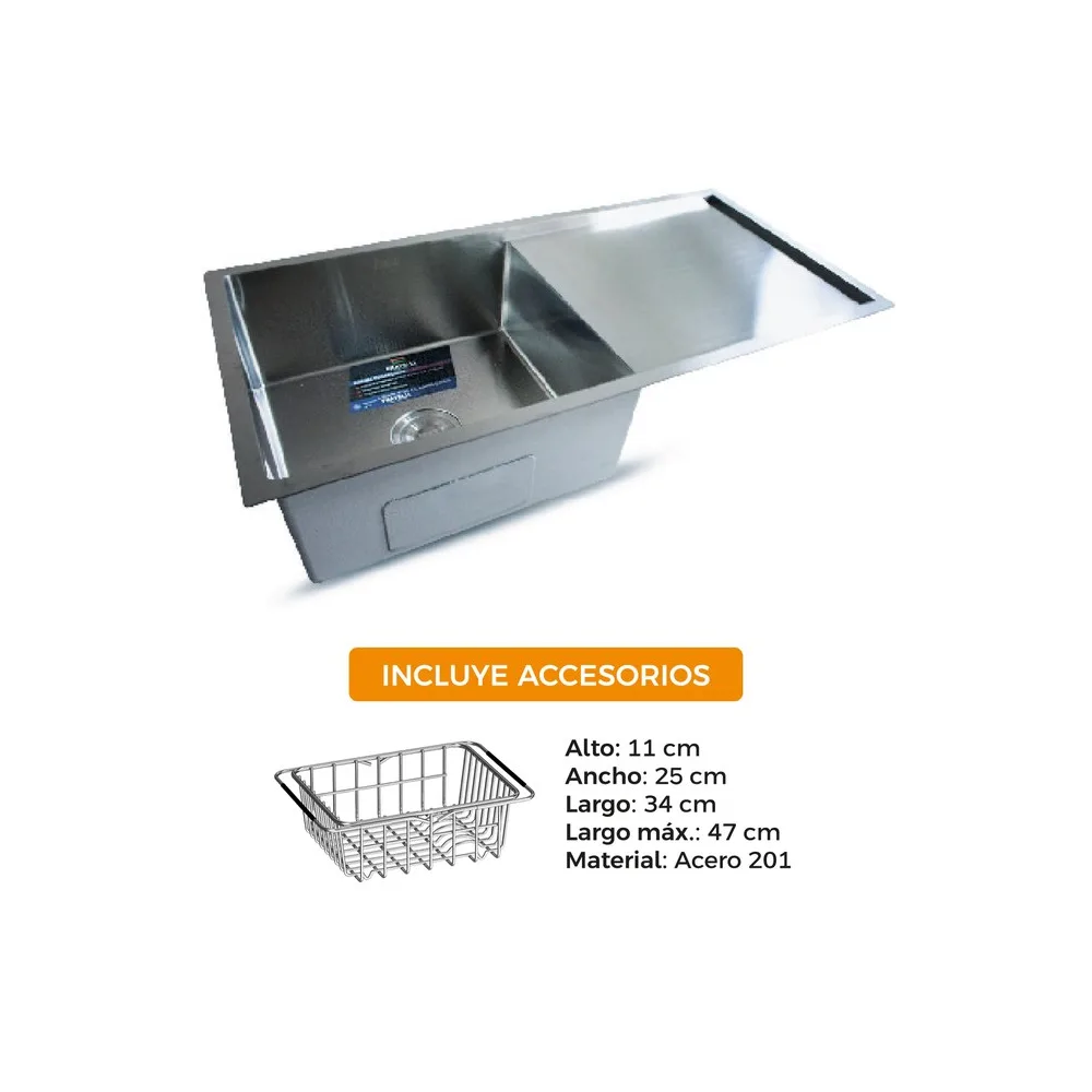 Lavadero stainless p/marmol Signature 100X50X23CM - Fratelli