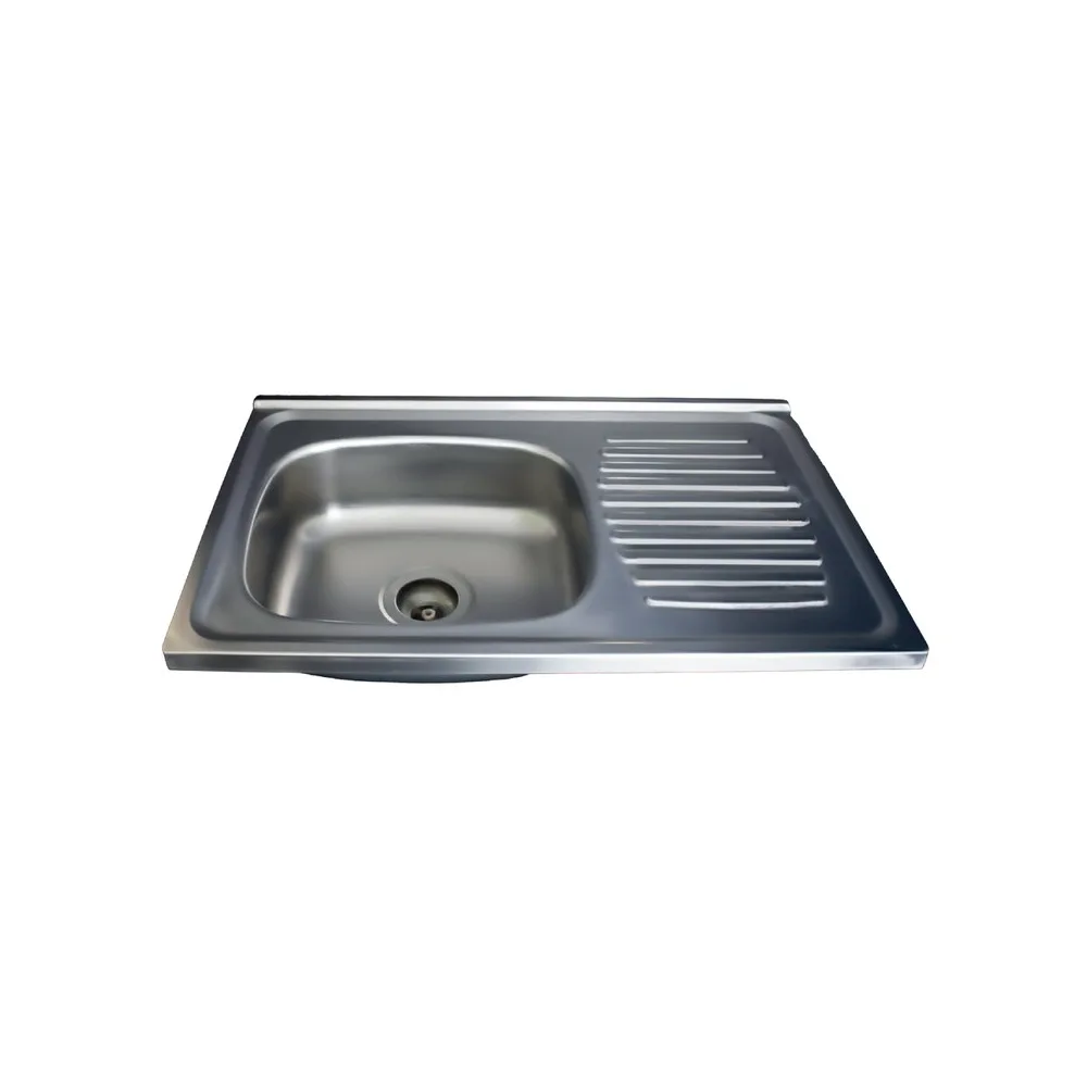 Lavadero de acero 304 c/escurridor derecho y bordes premium ft - 80X50R cm - Fratelli premium