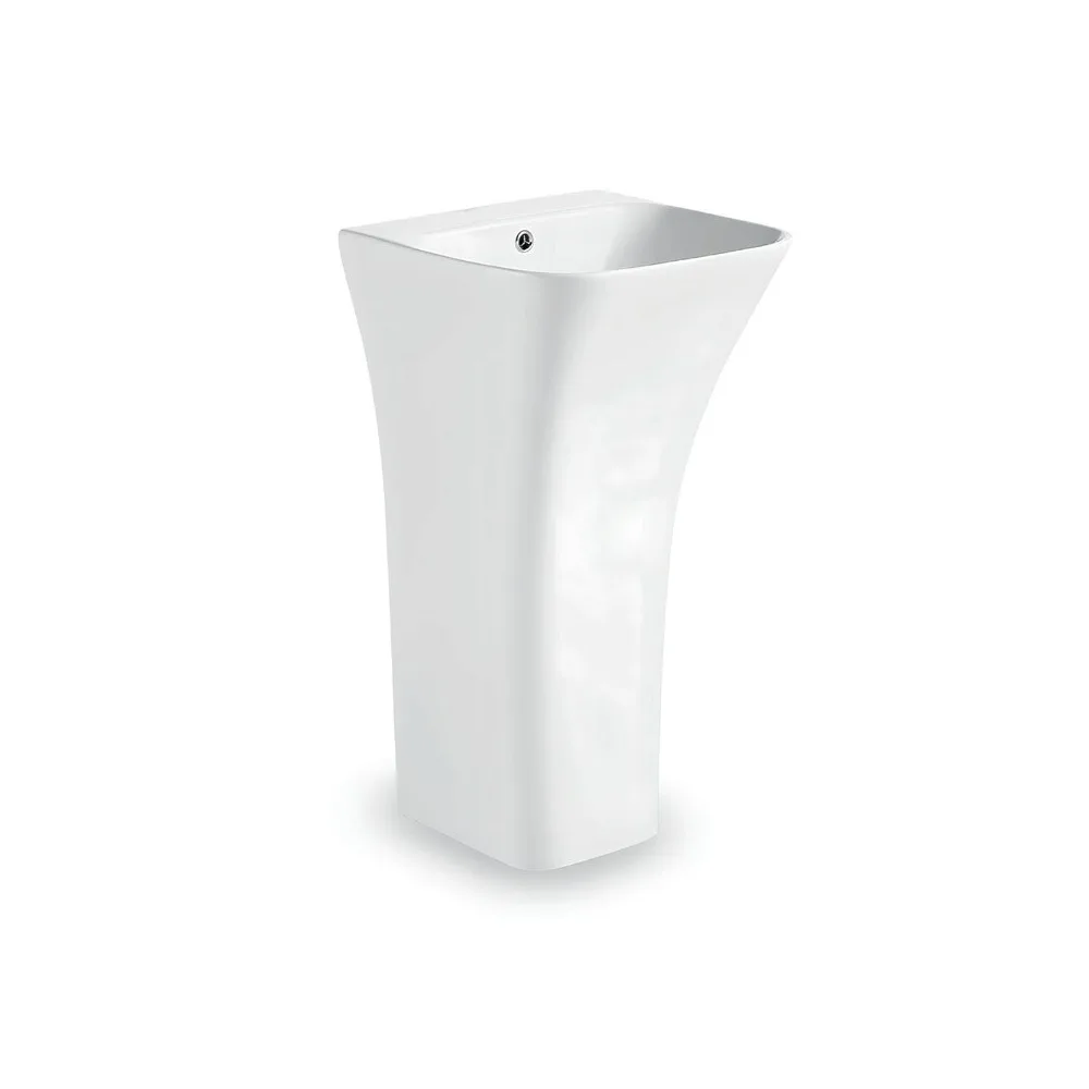 Lavatorio pedestal minimalista orquidea blanco (44.5X43.5X84.5) - premium