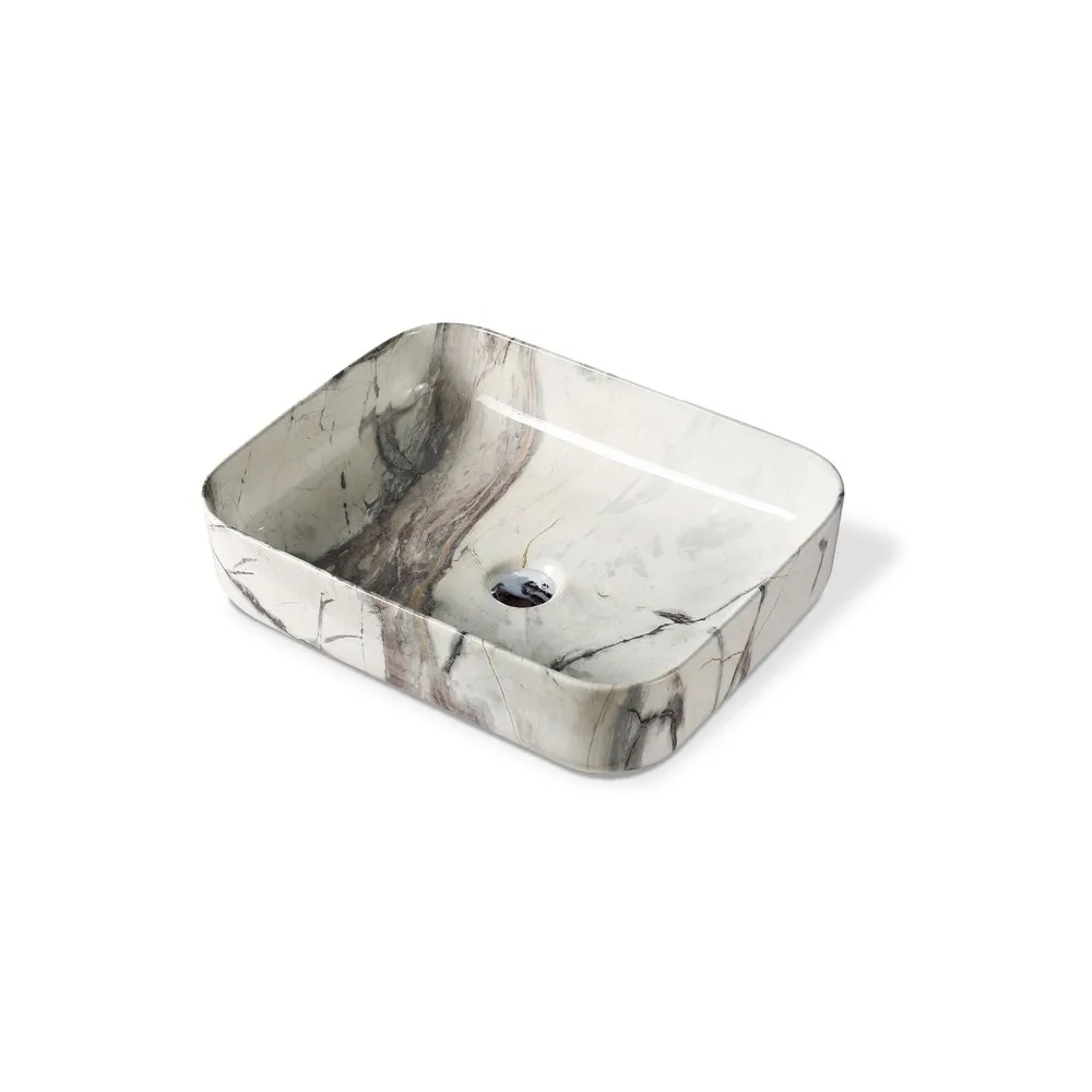 Bowl loza (A0008) mod.cuadrado marmoleado gris 50X40X13.5 Fratelli