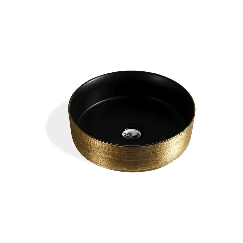 Bowl loza (223) mod. circular dorado con negro 36.5X36.5X12 Fratelli