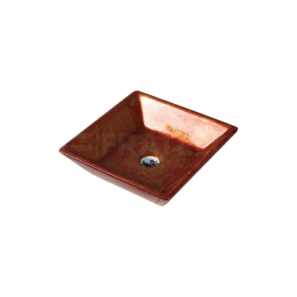 Bowl loza (P047T) mod. cuadrado marmoleado naranja 42X42X13 Fratelli