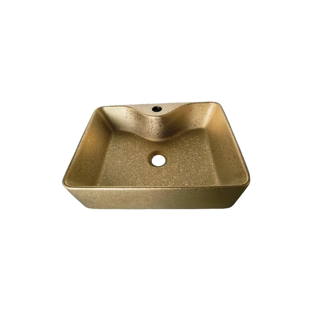 Bowl loza (526) mod. cuadrado dorado texturado 48X37X13 - Fratelli
