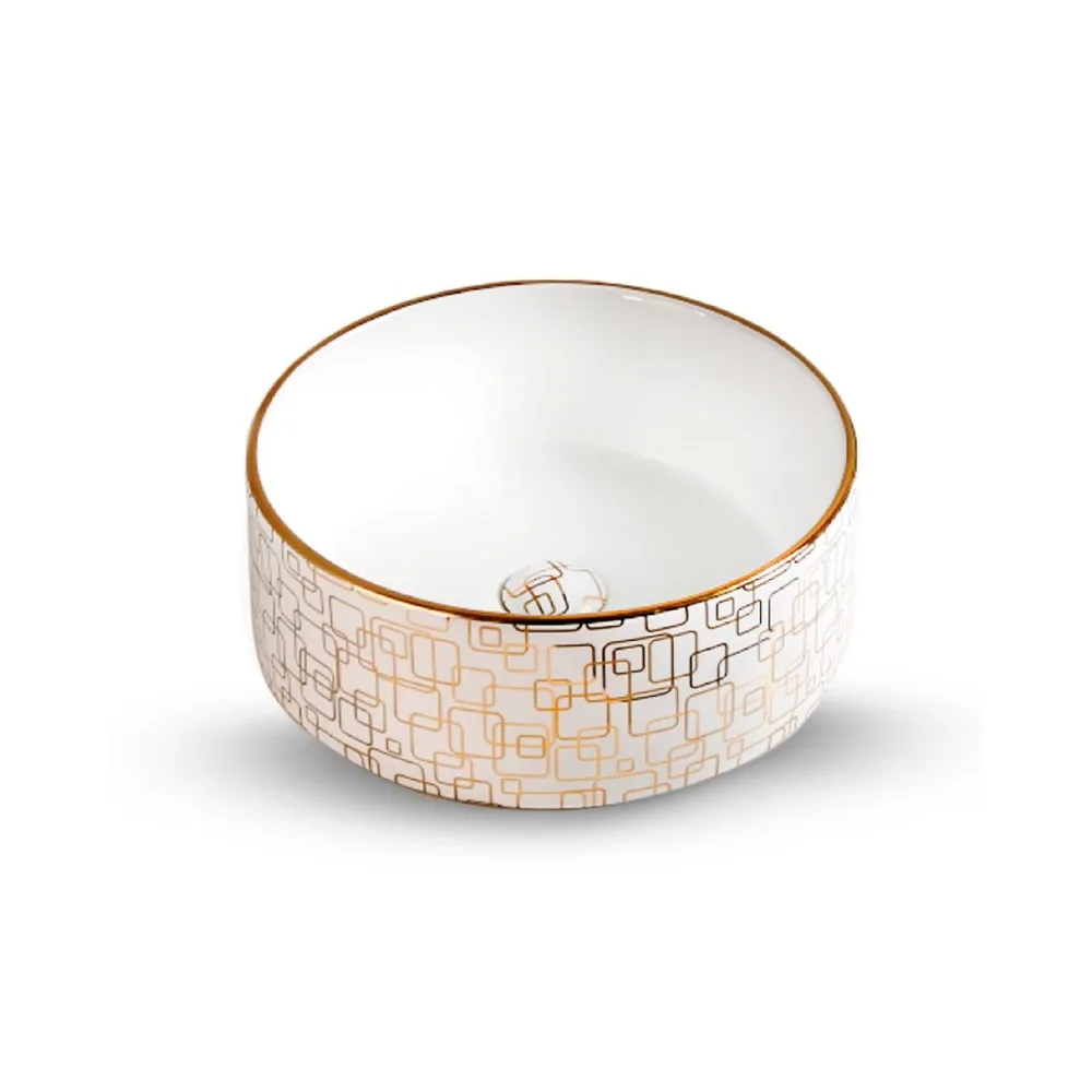 Bowl loza (038) mod. circular blanco c/beige 40X40X15 - Fratelli