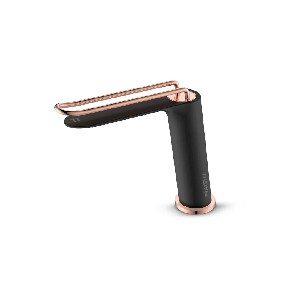 Mezcladora sexy series p/lavatorio (bajo) goldenrose/black - goldenrose/black - Fratelli