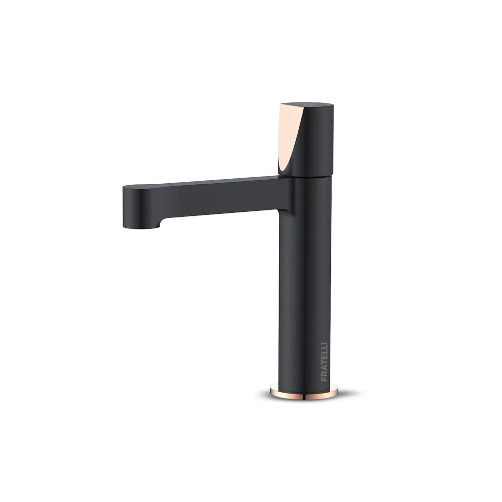 Mezcladora love series p/lavatorio (bajo) goldenrose/black - goldenrose/black - Fratelli