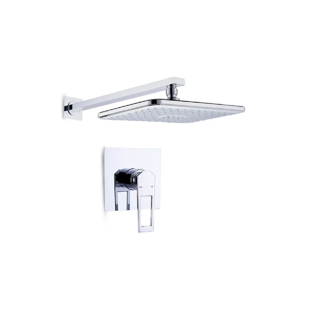 Mezcladora monoc.minimalista canopla cuadrada + cabeza de ducha sexy soul bronce cromado - Fratelli premium