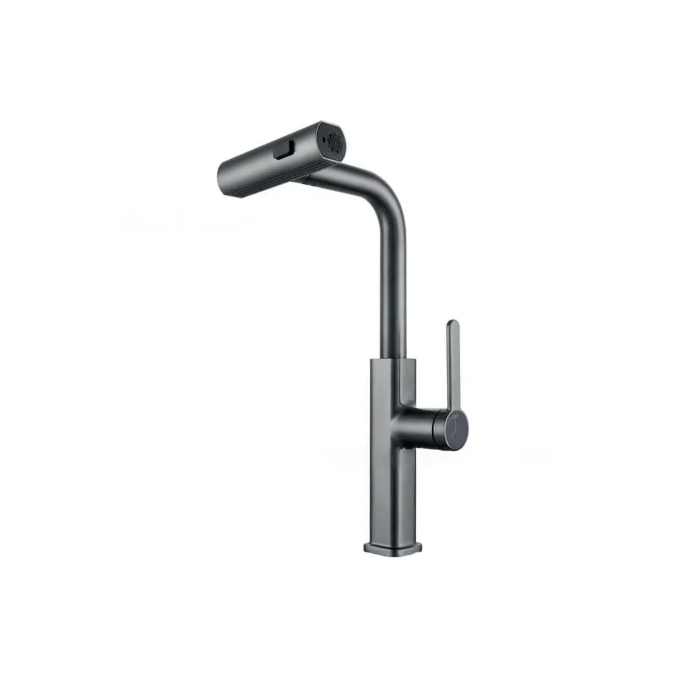 Mezcladora monoc. p/cocina al mueble Extraible marina C/4 funciones sus 304 gun grey - Fratelli premium