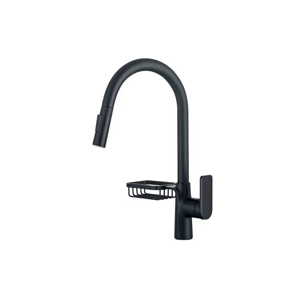 Mezcladora monoc. p/cocina al mueble Extraible miami c/jabonera C/2 funciones bronce black - Fratelli premium