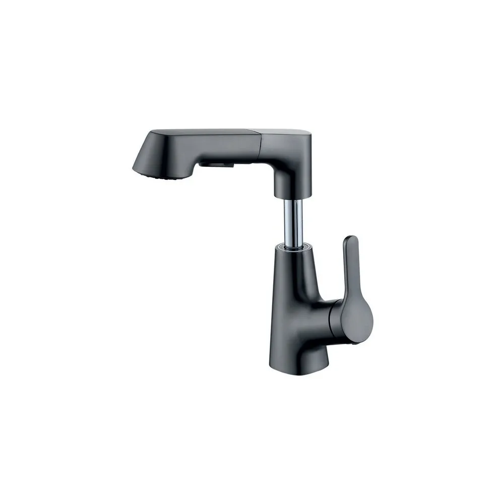 Mezcladora monoc. p/lavatorio al mueble moderna hongkong elevable, Extraible C/2 funciones bronce gun grey - Fratelli premium