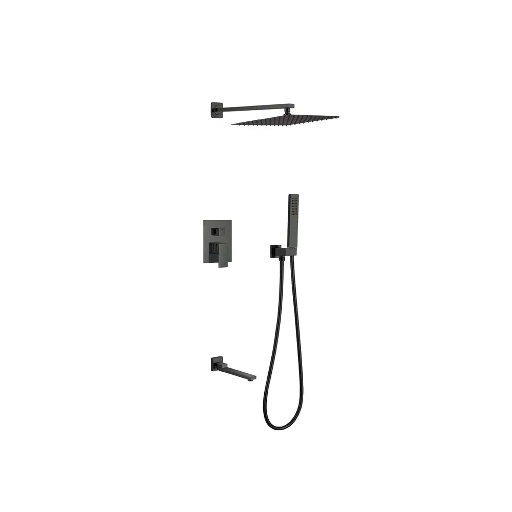 Mezcladora monoc. miniml. c/cabeza de ducha c/tel. c/tina FB024T sands bronce black -Fratelli