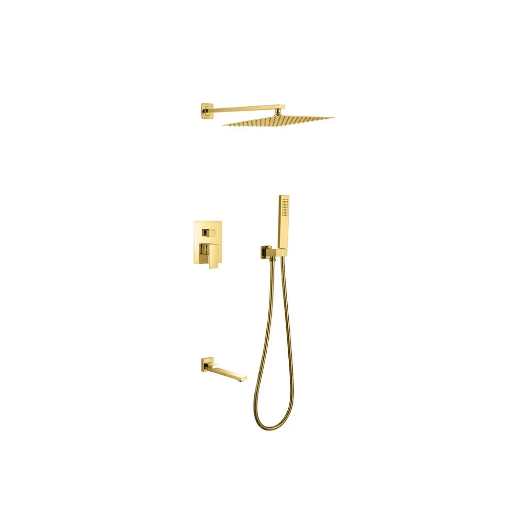 Mezcladora monoc. miniml. c/cabeza de ducha c/tel. c/tina FB024T sands bronce gold -Fratelli