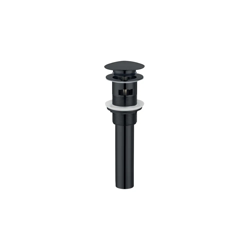 Desague push grande c/rebose p/lavatorio Color negro c/cola 23 cm - Fratelli