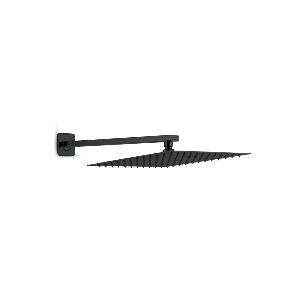 Cabeza d/ducha minimalista 6" acero 304 c/brazo de 40 cm black - Fratelli