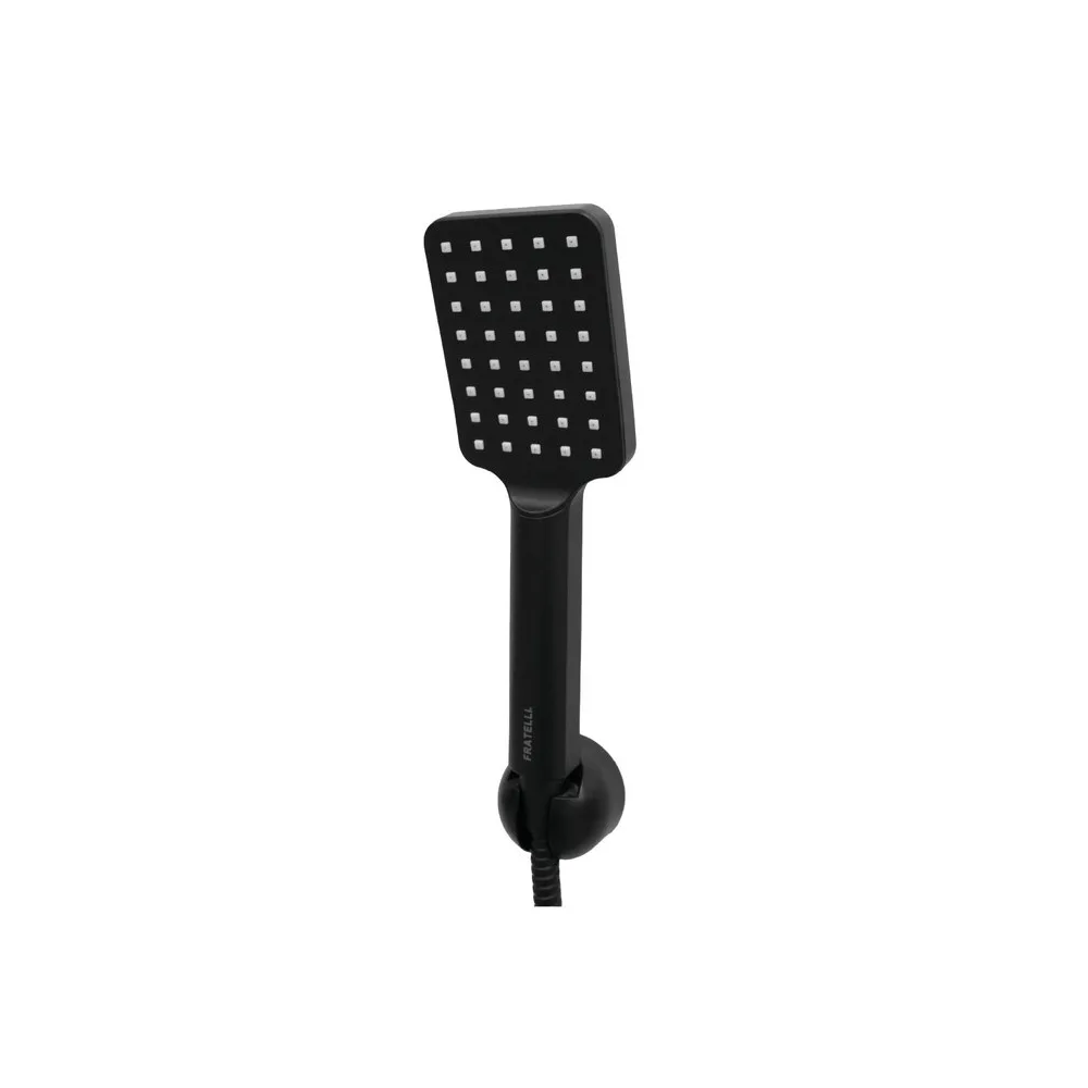Ducha Teléfono minimalista black con 3 funciones GN9033B PVC c/mang reforzada. 1.50MT SS - Fratelli 1.80MT SS - Fratelli