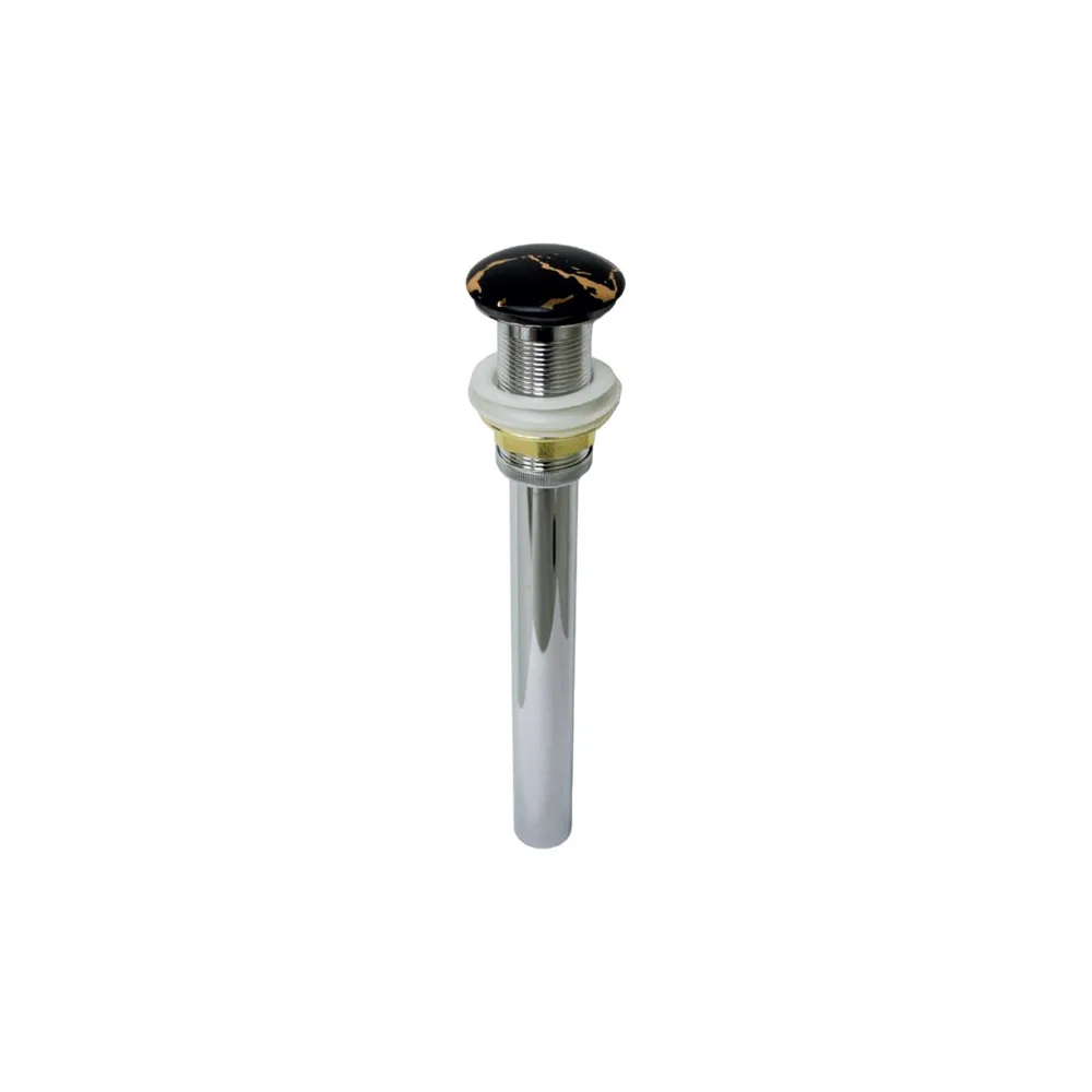 Desague push ceramico s/rebose p/bowl (150-B) marmoleado negro c/dorado cola (23 cm) - Fratelli