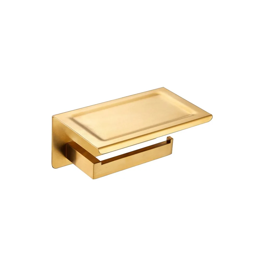 Papelera con holder celular F9200-3 minimalista SS 304 gold -Fratelli cromado & gold - Fratelli