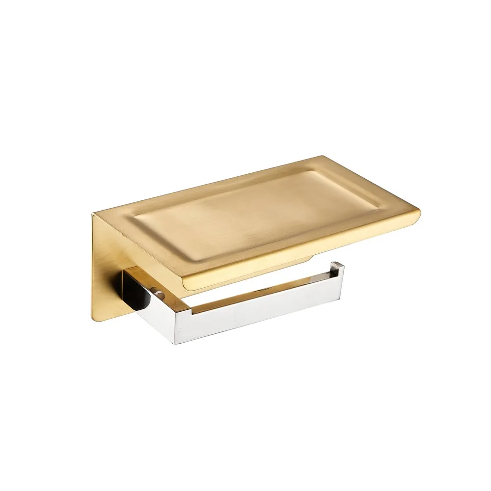 Papelera con holder celular F9200-3 minimalista SS 304 cromado &