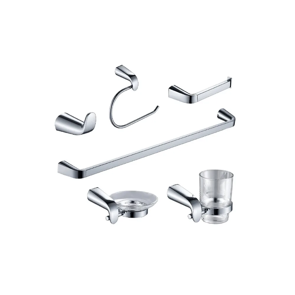 Set p/baño 6 pzas 0700-6 base circular cromado - Fratelli