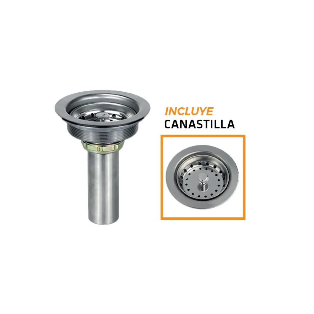 Desague canastilla de bronce cromado 4" caja LB-9100 Fratelli