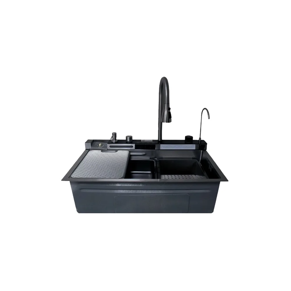 BL-7546B - lavadero multi. de acero inox. 304 black c/mezcladora (5 funciones) 75X46X22CM - 0040030031 Fratelli