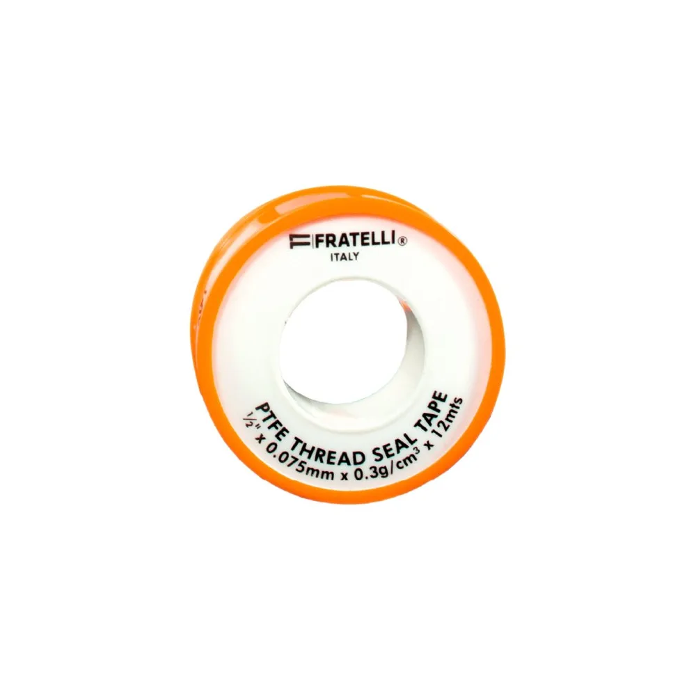 Cinta teflon 1/2"X 12MT x 0.3G/CM3 X0.075 Fratelli