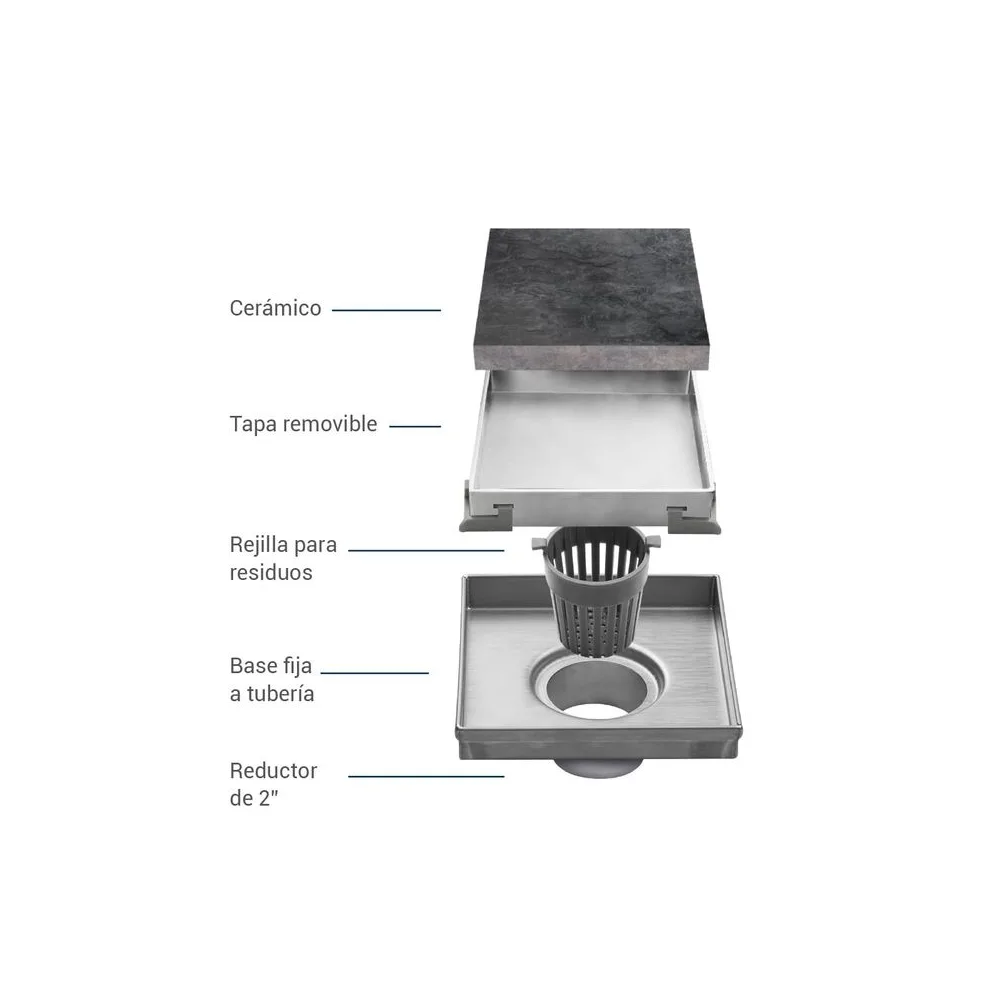 Sumidero 5" decorativo reversible acero inox Vainsa