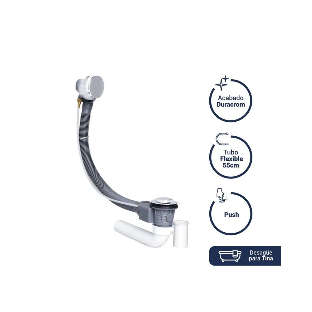 Desagüe Automático de 55 cm para tina, Vainsa