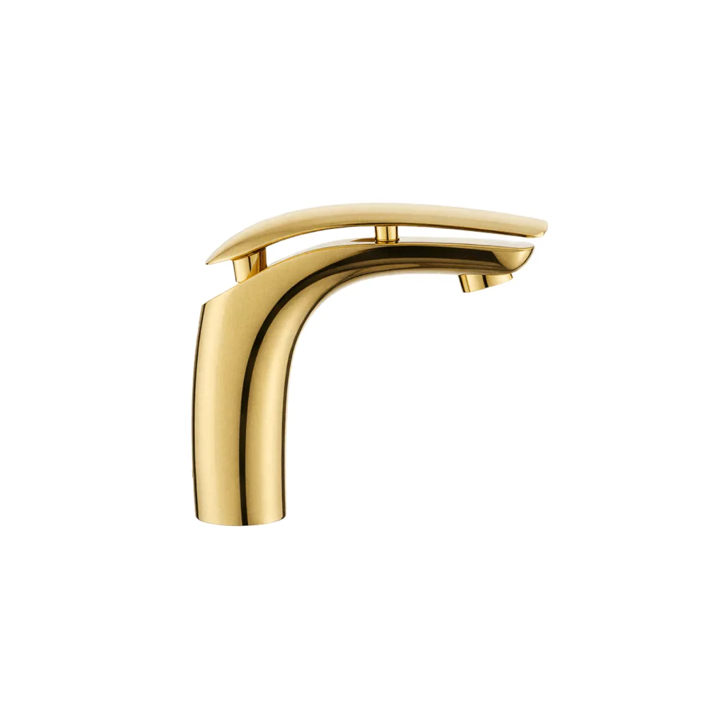 Monocomando para lavatorio baja Martini gold hecho en bronce Vainsa