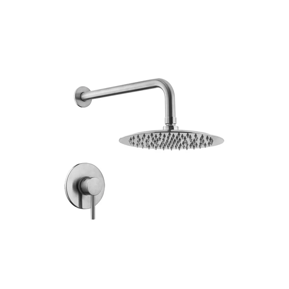 Monocomando para ducha inox con salida inox en acero Vainsa