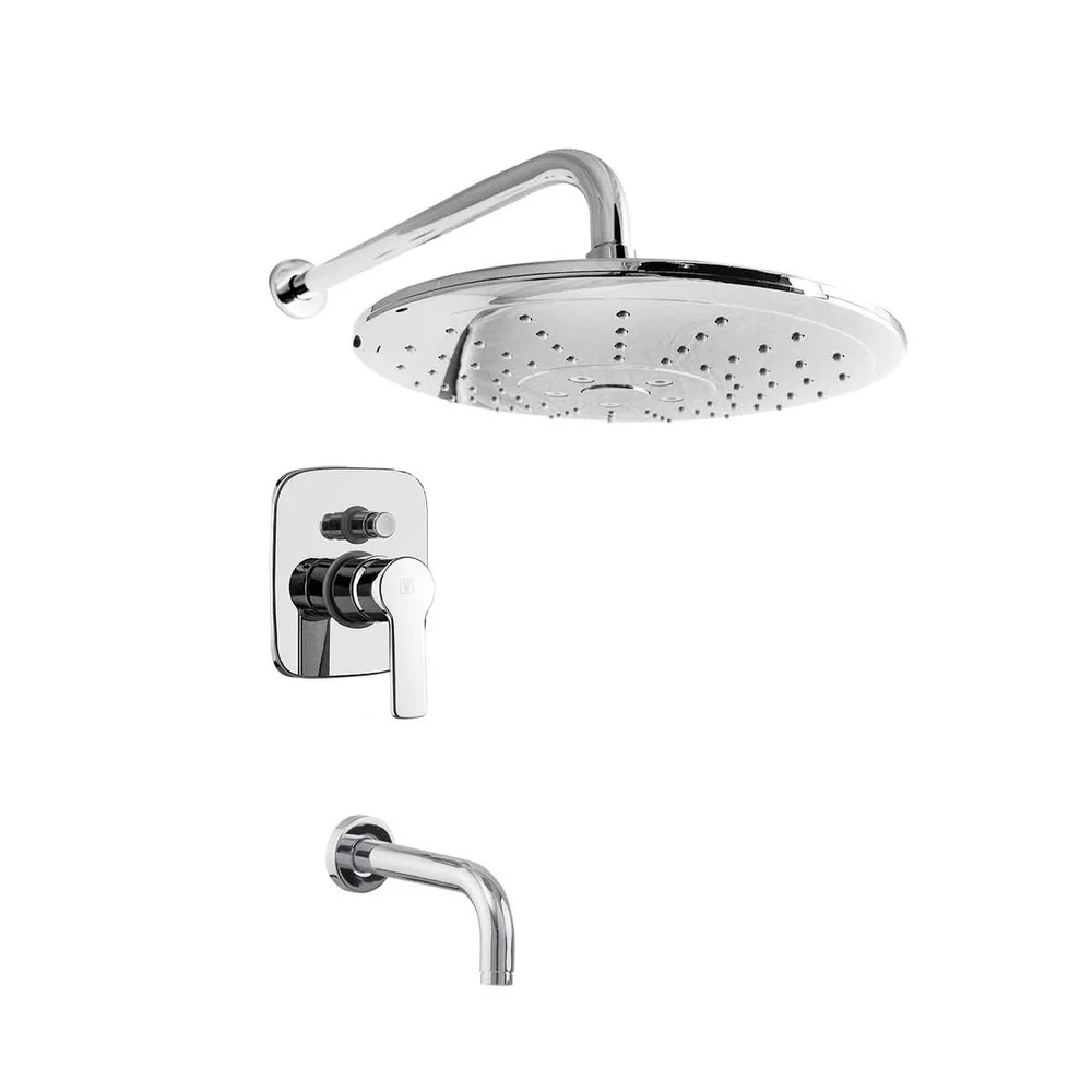 Monocomando para ducha tina Artic con salida minimalista con Botón Vainsa