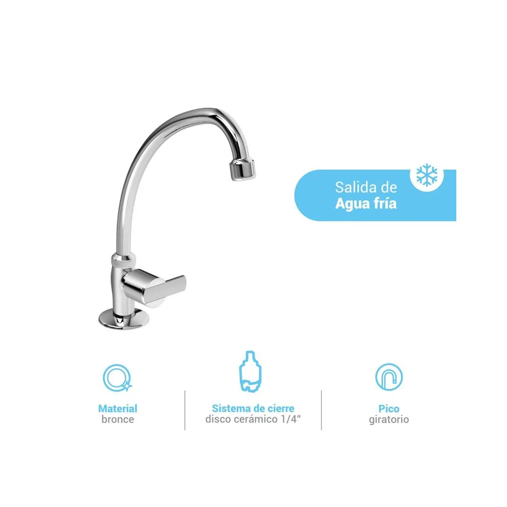 Llave para Bar al mueble buzios lever cromado Italgrif