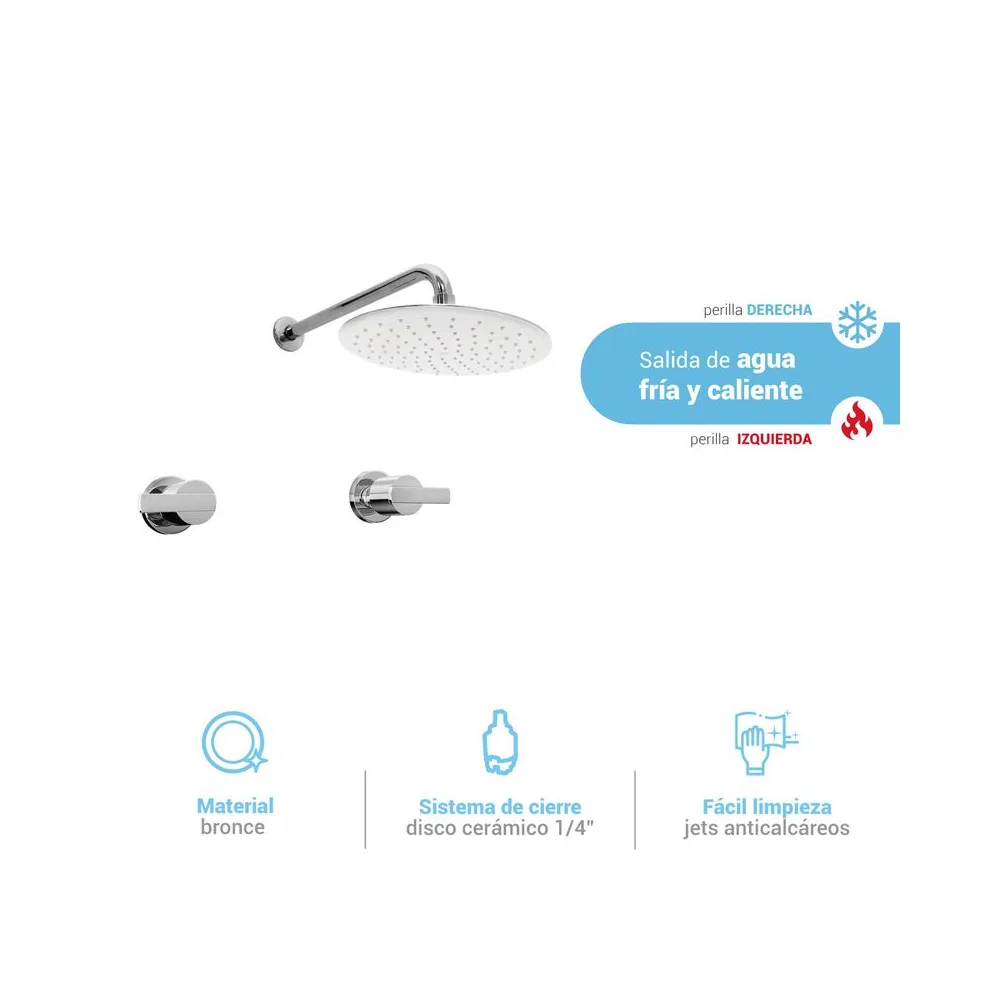 Mezcladora para ducha buzios lever con salida Española cromado Italgrif