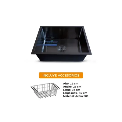 Lavadero p/ marmol 59X45X23CM nano black Infinity premium - Fratelli