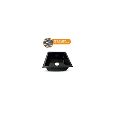 NPRM-4339B - lavadero de acero INOX.304 nano Prime black c/desagüe y canastilla 43X39X23CM - Fratelli premium