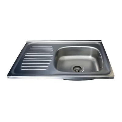 Lavadero de acero 304 c/escurridor izquierda y bordes premium ft - 80X50L cm - Fratelli premium