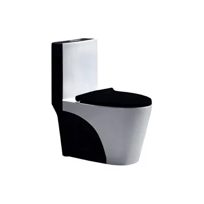 Inodoro one piece blanco c/ negro minimalista 8616 (70X40X78) +tapa