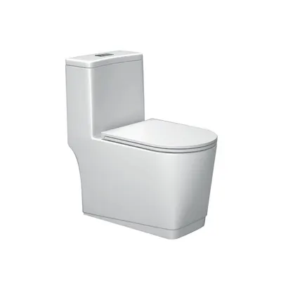 Inodoro one piece titan cuadrada + tapa asiento y acces.blanco (695X375X750) - Fratelli premium - fv