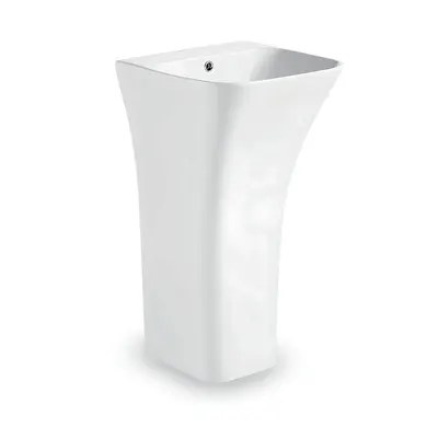 Lavatorio pedestal minimalista orquidea blanco (44.5X43.5X84.5) - premium
