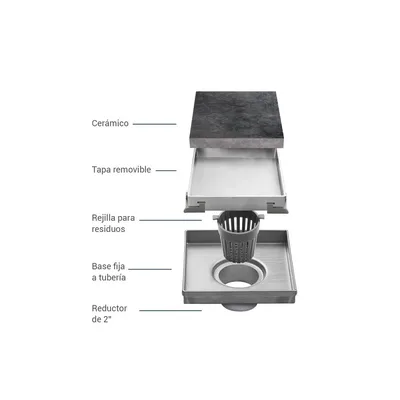 Sumidero 5" decorativo reversible acero inox Vainsa