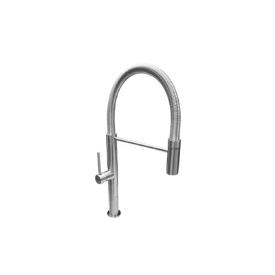 Grifería mezcladora monocomando lavadero inox pico flexible Resorte Vainsa