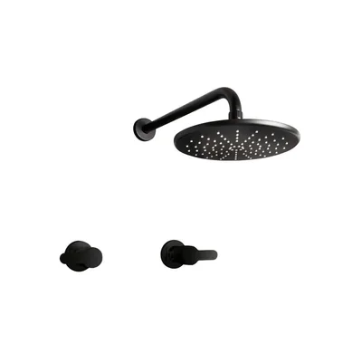 Mezcladora ducha salida Española maui black negro Vainsa