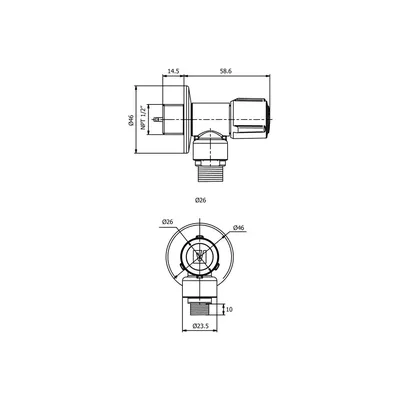 Llave angular para tubo de Abasto Vainsa