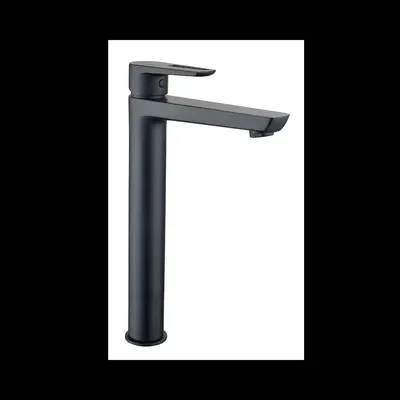 (Tempra nm) mezcladora lavatorio monocomando pico alto negro Mate